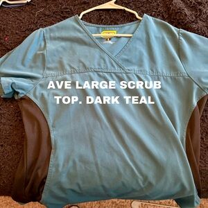 Dark Teal Women's Scrub Top Large